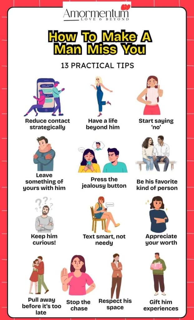 Infographic on how to make a man miss you