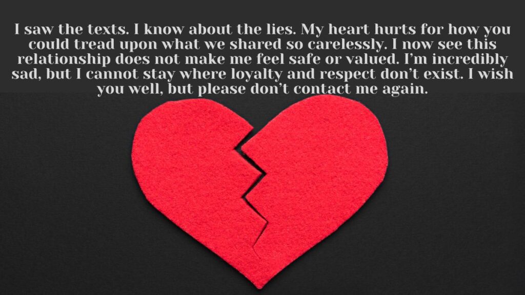 breakup message for someone who cheated on you